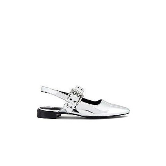 Rag & Bone Metallic Silver Pointed Toe Slingback Flats Women's Shoes 10